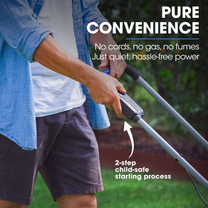 POWERBLADE 350CX 20V 13" Cordless Lawn Mower Kit, Fast Charger, 4Ah Battery, 5 Height, Brushless Electric, 330mm Cutting Path