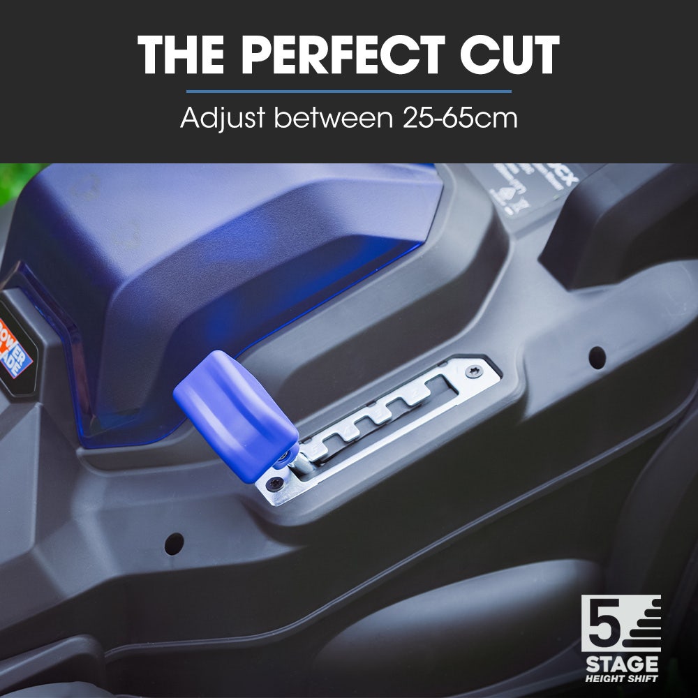 POWERBLADE 350CX 20V 13" Cordless Lawn Mower Kit, Fast Charger, 4Ah Battery, 5 Height, Brushless Electric, 330mm Cutting Path