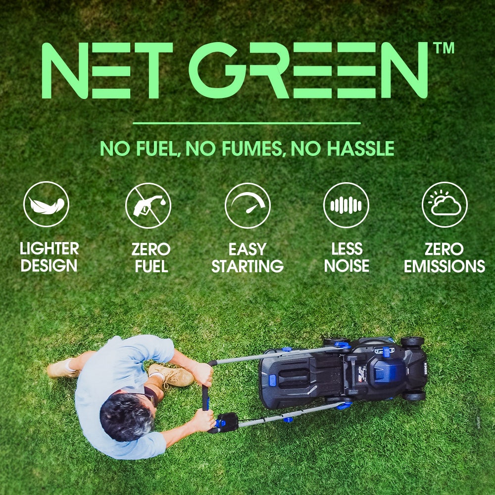 POWERBLADE 350CX 20V 13" Cordless Lawn Mower Kit, Fast Charger, 4Ah Battery, 5 Height, Brushless Electric, 330mm Cutting Path