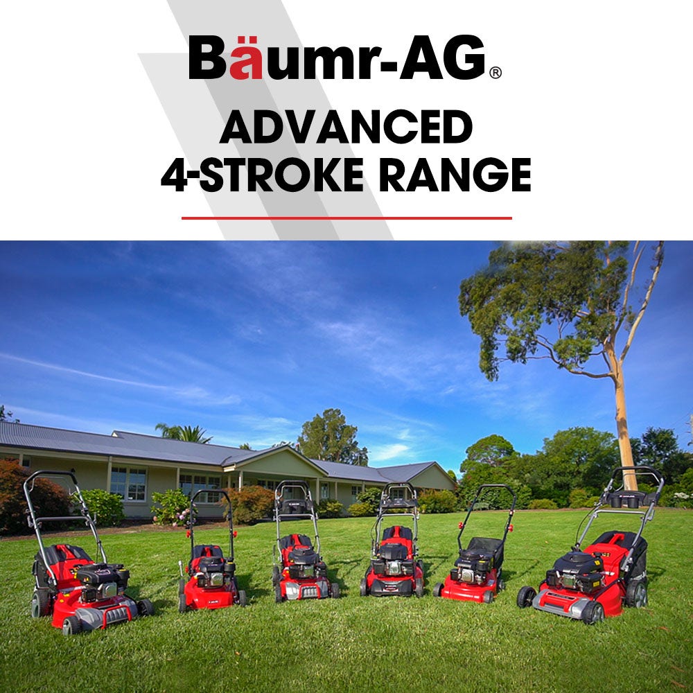 BAUMR-AG 18" 150cc Lawn Mower, 8 Heights, Steel Deck, Cup Holders, 4-Stroke Petrol Lawnmower - 730EX