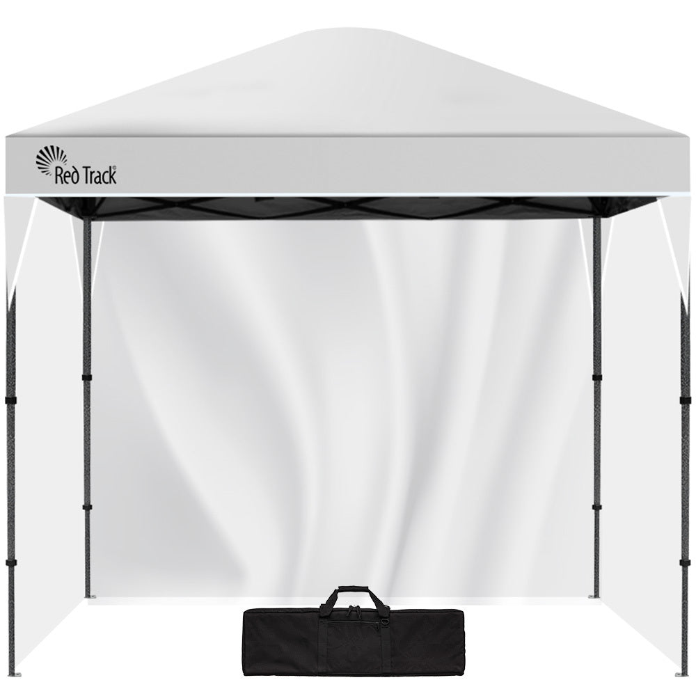 RED TRACK 3x3m Ultra Compact Folding Gazebo, Walls, Carry bag, Portable Outdoor Popup Marquee for Camping Beach, White