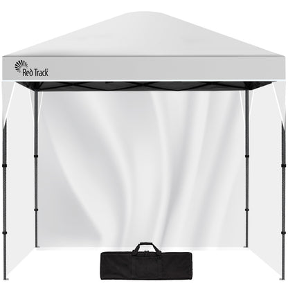 RED TRACK 3x3m Ultra Compact Folding Gazebo, Walls, Carry bag, Portable Outdoor Popup Marquee for Camping Beach, White