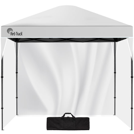 RED TRACK 3x3m Ultra Compact Folding Gazebo, Walls, Carry bag, Portable Outdoor Popup Marquee for Camping Beach, White