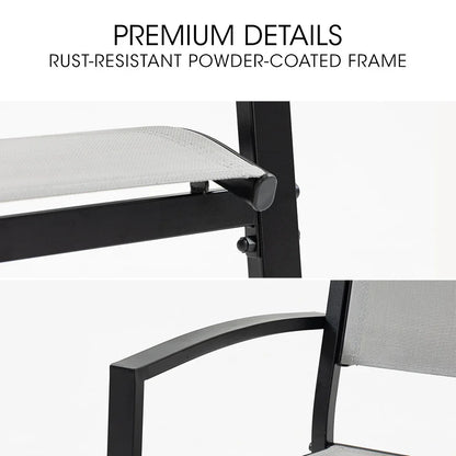 Fortia 5pc Outdoor Dining Furniture Set, 90 x 90cm Table and Chairs Setting for Outside