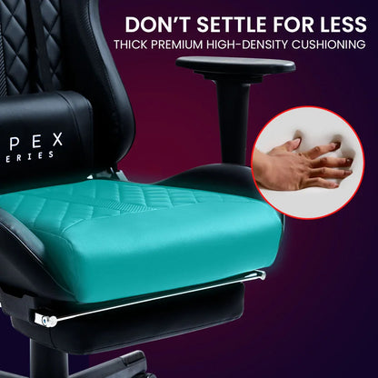 OVERDRIVE Apex Series Reclining Gaming Ergonomic Office Chair with Footrest, Black - Mekamart Australia