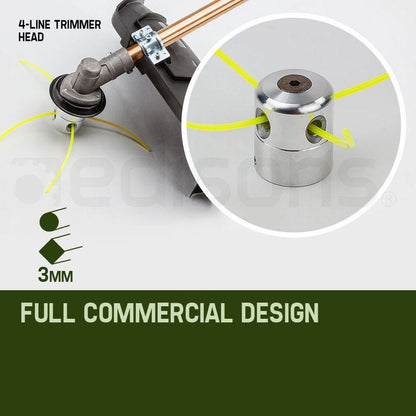 BAUMR-AG 65cc 9in1 Long Reach Garden Multi-tool, Pole Saw, Hedge & Line Trimmer, Brush Cutter, 12" Tree Trimming Pruning Chainsaw Bar, 2 Extension Shafts