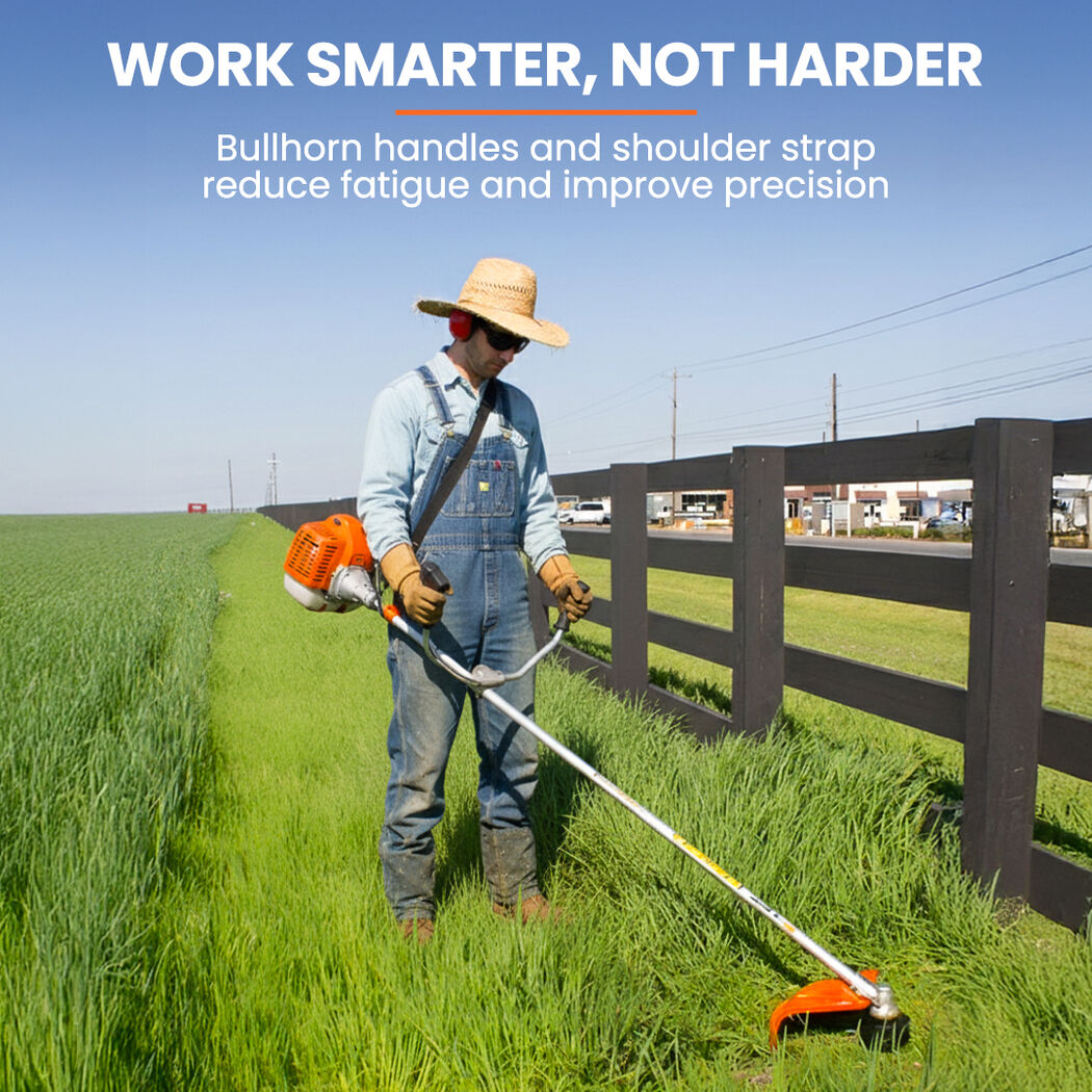 MTM 62cc 7in1 Brush Cutter Garden Multi-Tool , Pole Hedge & Line Trimmer, Bullhorn Handle, 12" Tree Trimming Pruning