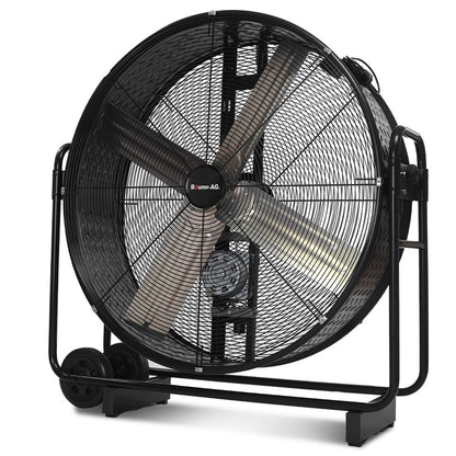 BAUMR-AG 42" 1067mm 660W Industrial Mobile Floor Drum Fan, Belt Drive, Tilting, Large, Commercial,  Heavy-duty Frame, EESS Certified