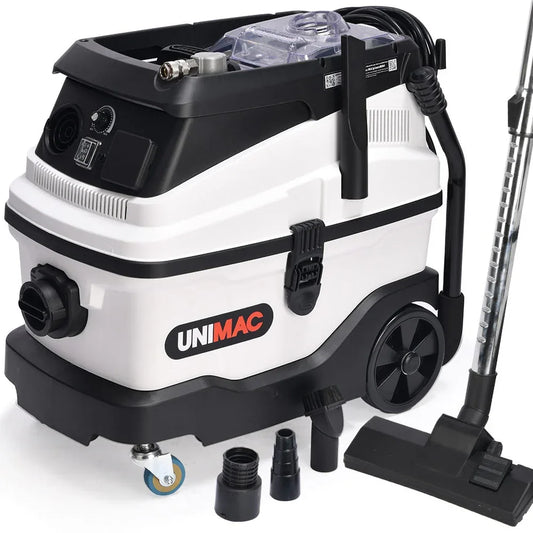 UNIMAC 30L Dust Extractor, Wet & Dry Vacuum Cleaner, 3 Stage Filtration, Water and HEPA filter, Power plus Air pass-through, Accessories - Mekamart Australia