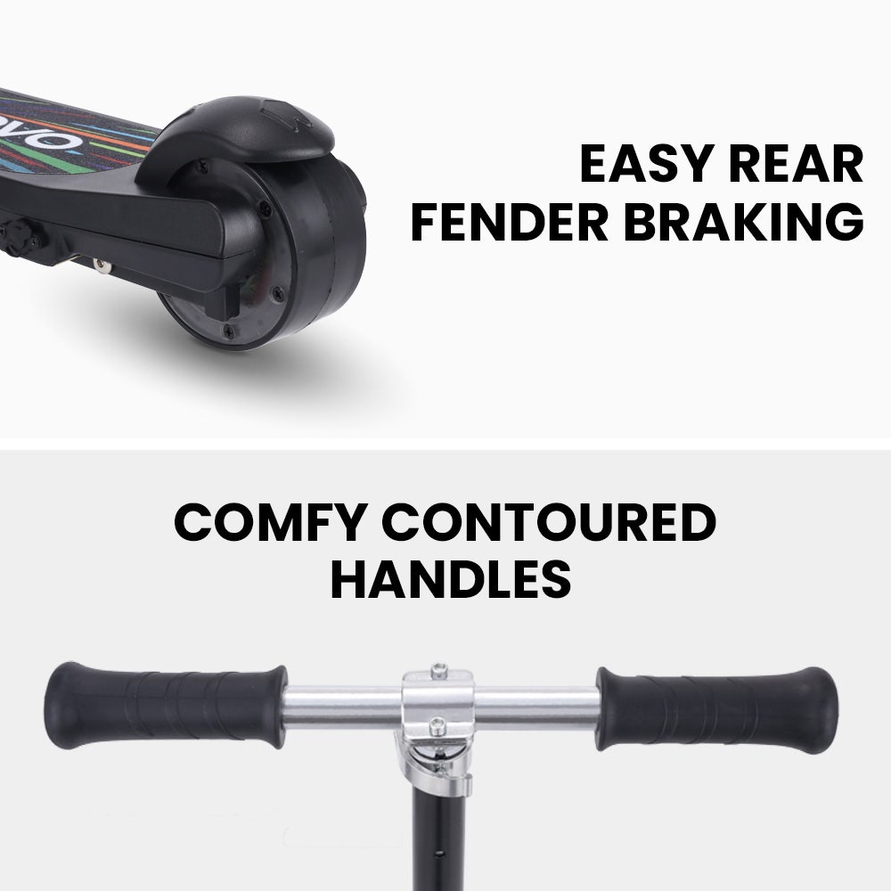 ROVO KIDS WhizKid Electric Scooter, Ages 5-11, Adjustable Height, AU Compliant, Lithium Battery, Brushless Motor, Black