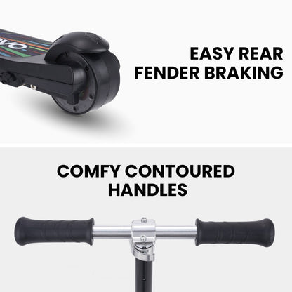 ROVO KIDS WhizKid Electric Scooter, Ages 5-11, Adjustable Height, AU Compliant, Lithium Battery, Brushless Motor, Black