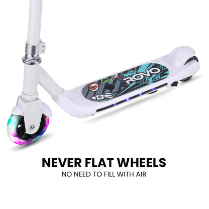 ROVO KIDS WhizKid Electric Scooter, Ages 5-11, Adjustable Height, AU Compliant, Lithium Battery, Brushless Motor, White