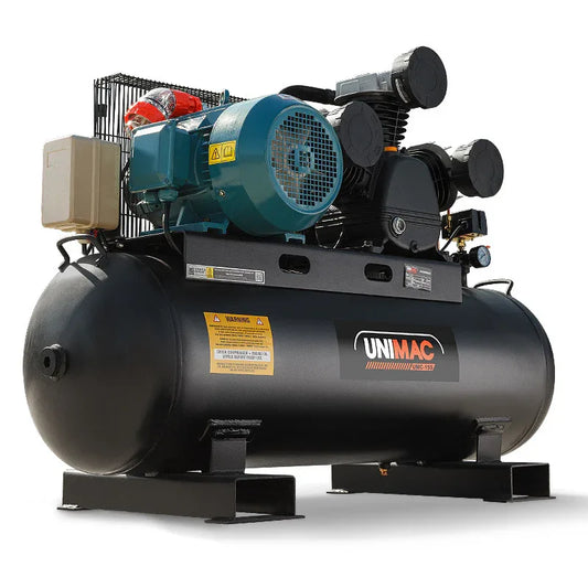 UNIMAC 115PSI 150L 7.5kW Industrial Electric Air Compressor, 20A 415V 3-Phase - Mekamart Australia