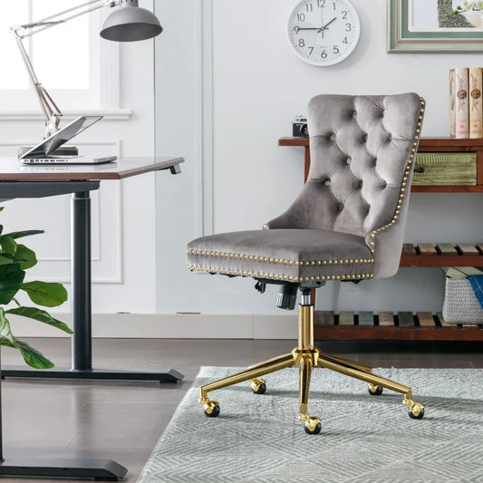 Velvet Home Office Chair- Grey - Mekamart Australia