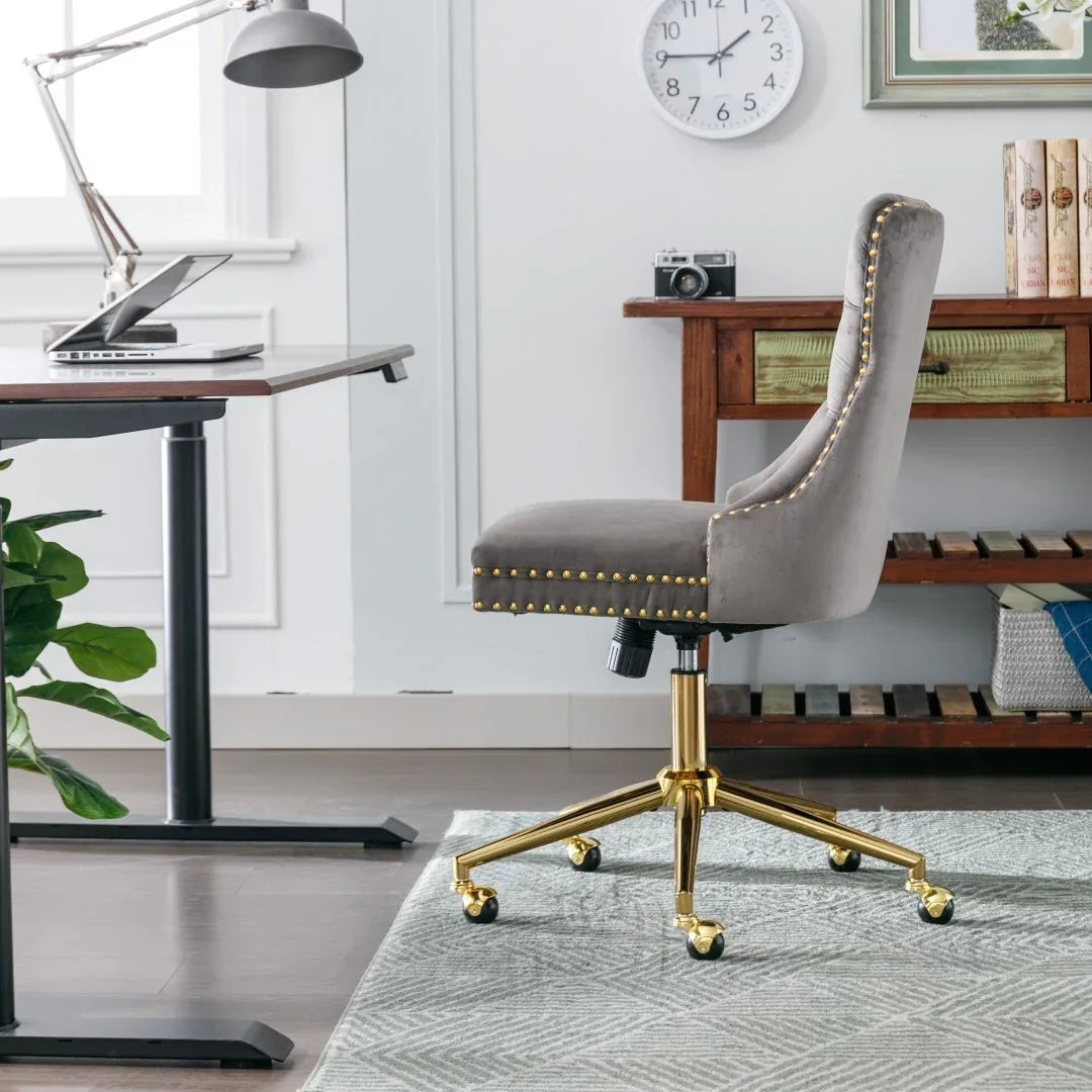 Velvet Home Office Chair- Grey - Mekamart Australia