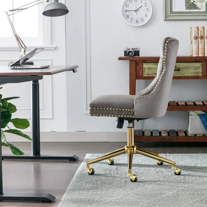 Velvet Home Office Chair- Grey - Mekamart Australia