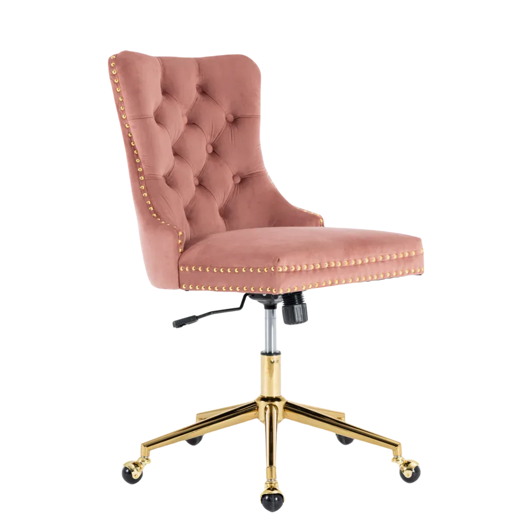 Velvet Home Office Chair- Pink - Mekamart Australia