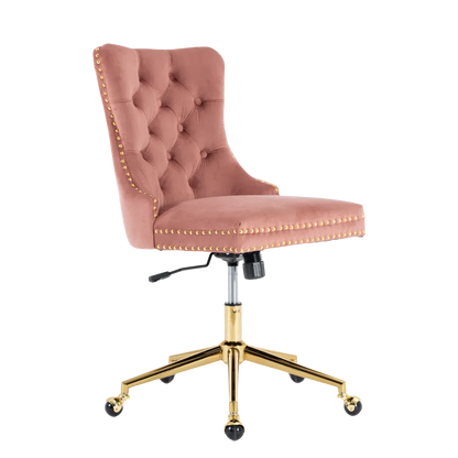 Velvet Home Office Chair- Pink - Mekamart Australia