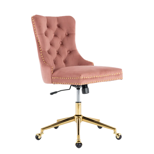 Velvet Home Office Chair- Pink - Mekamart Australia