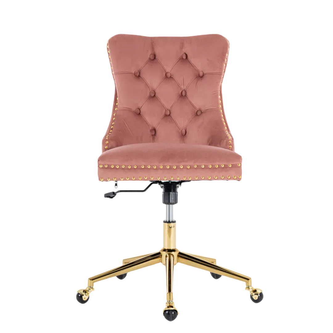 Velvet Home Office Chair- Pink - Mekamart Australia