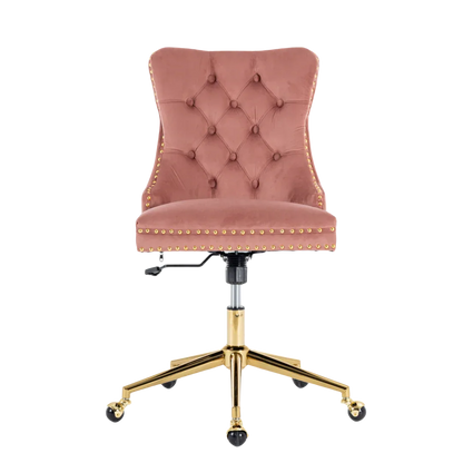 Velvet Home Office Chair- Pink - Mekamart Australia