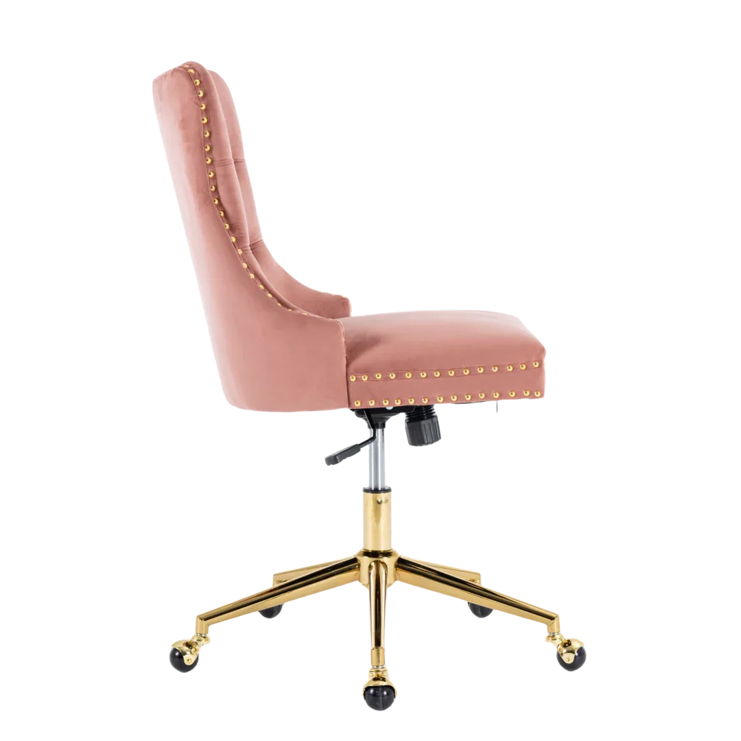 Velvet Home Office Chair- Pink - Mekamart Australia