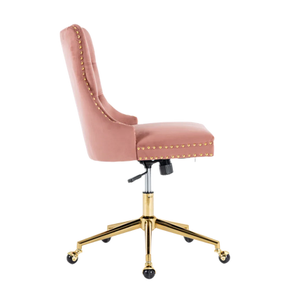 Velvet Home Office Chair- Pink - Mekamart Australia