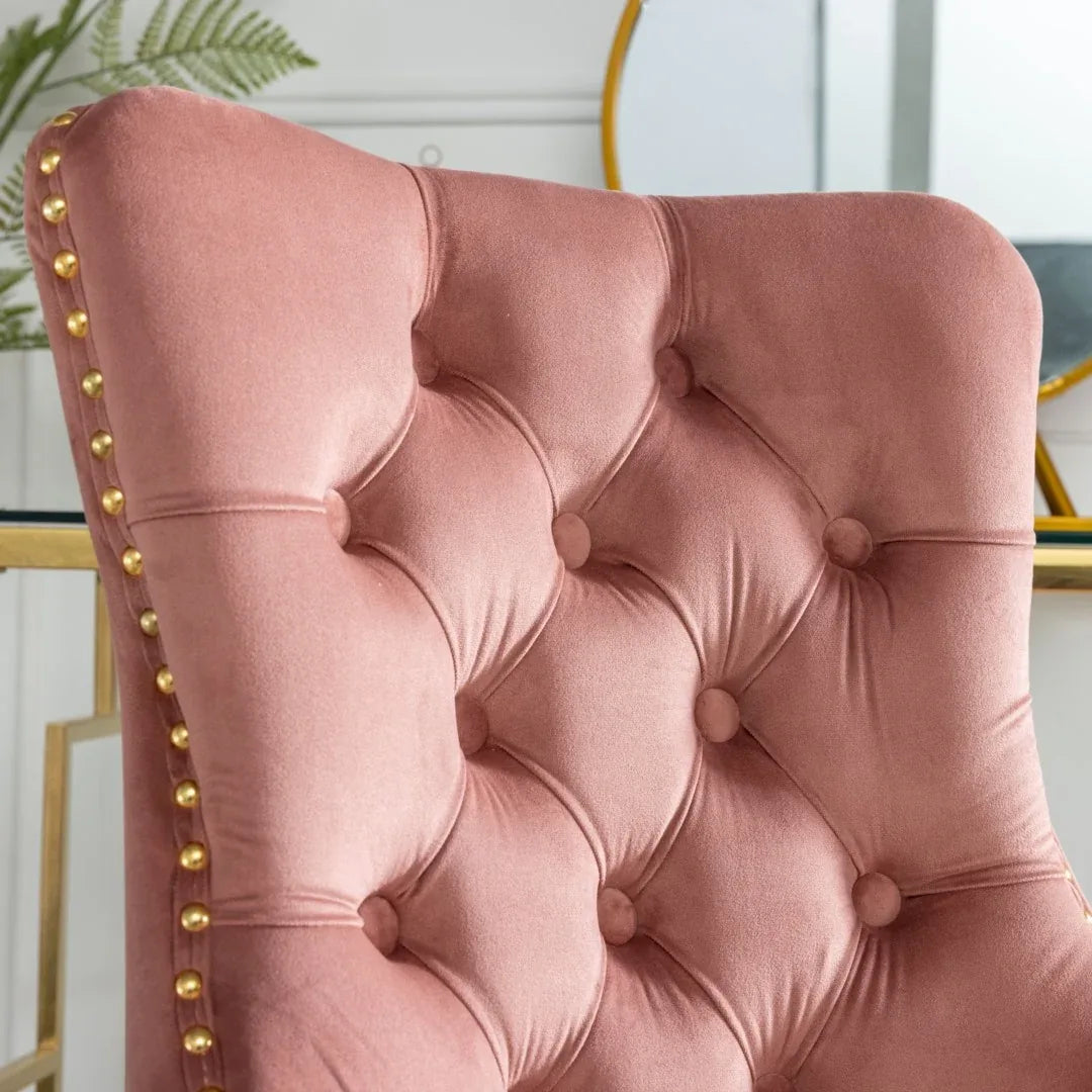 Velvet Home Office Chair- Pink - Mekamart Australia