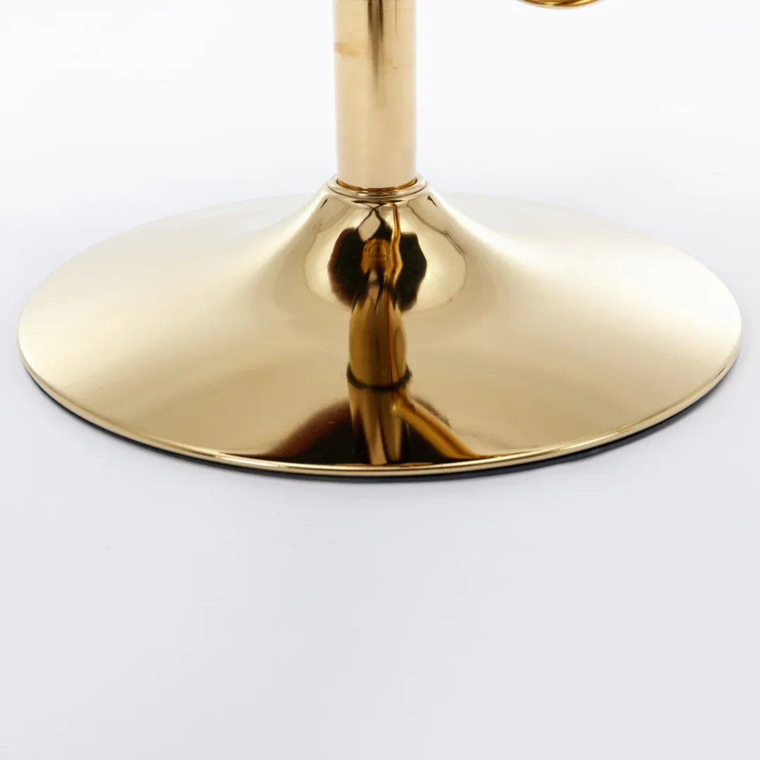 2x Faux Leather Golden Base Swivel Bar Stools- Black - Mekamart Australia