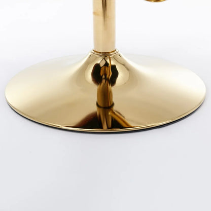 2x Faux Leather Golden Base Swivel Bar Stools- Black - Mekamart Australia