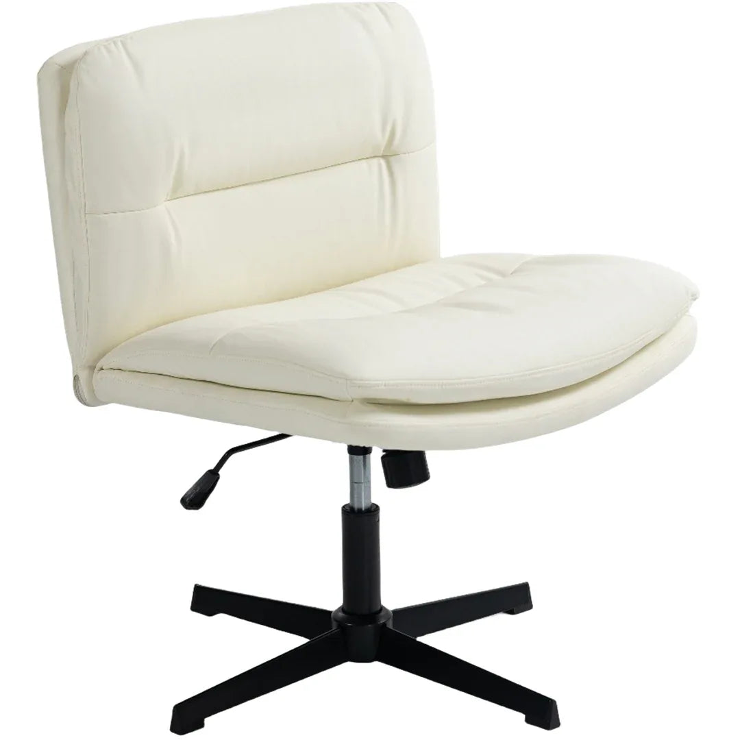 Faux Leather Home Office Chair -Beige - Mekamart Australia
