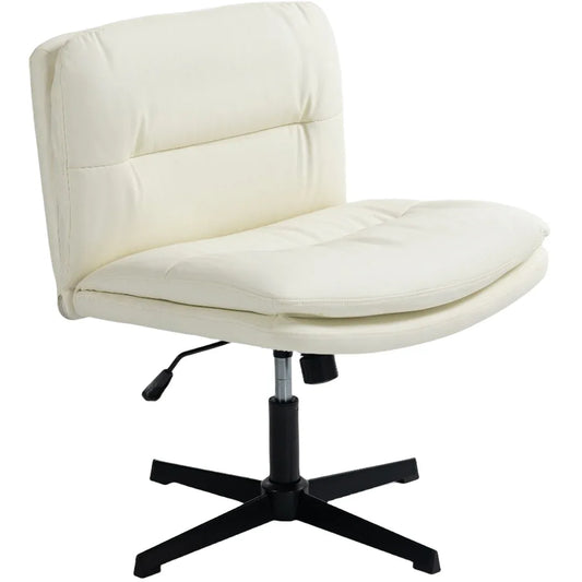 Faux Leather Home Office Chair -Beige - Mekamart Australia
