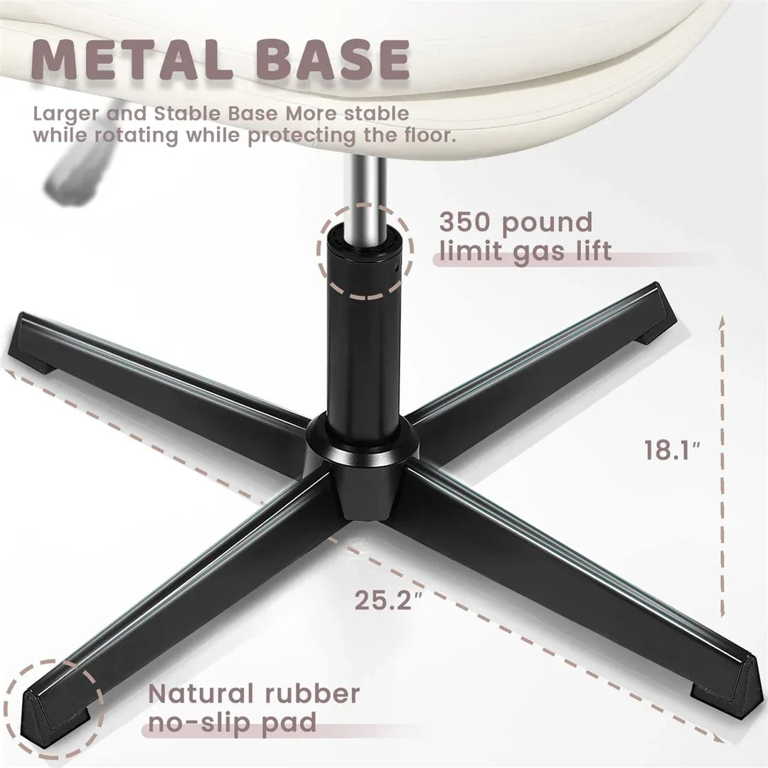 Faux Leather Home Office Chair -Beige - Mekamart Australia