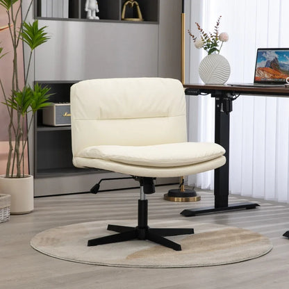 Faux Leather Home Office Chair -Beige - Mekamart Australia