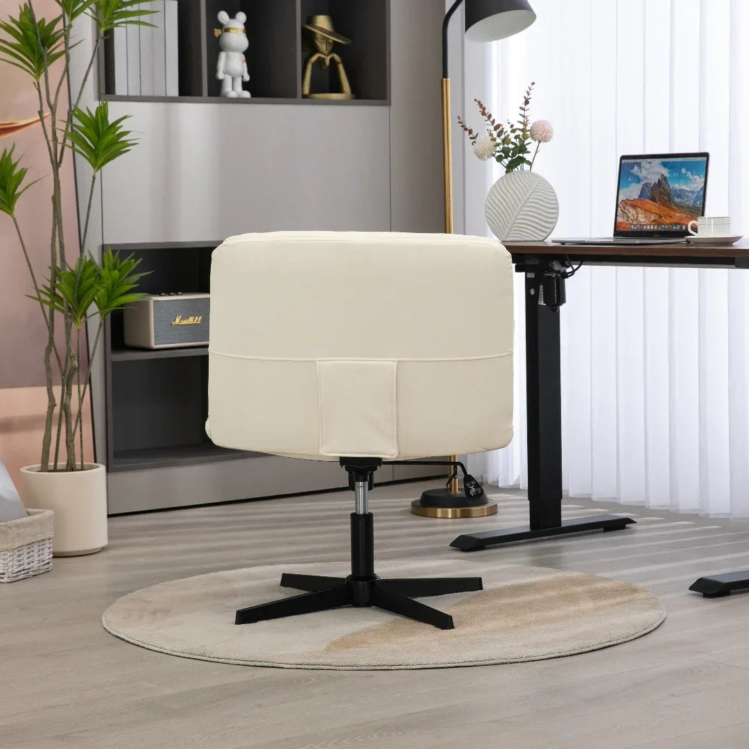 Faux Leather Home Office Chair -Beige - Mekamart Australia