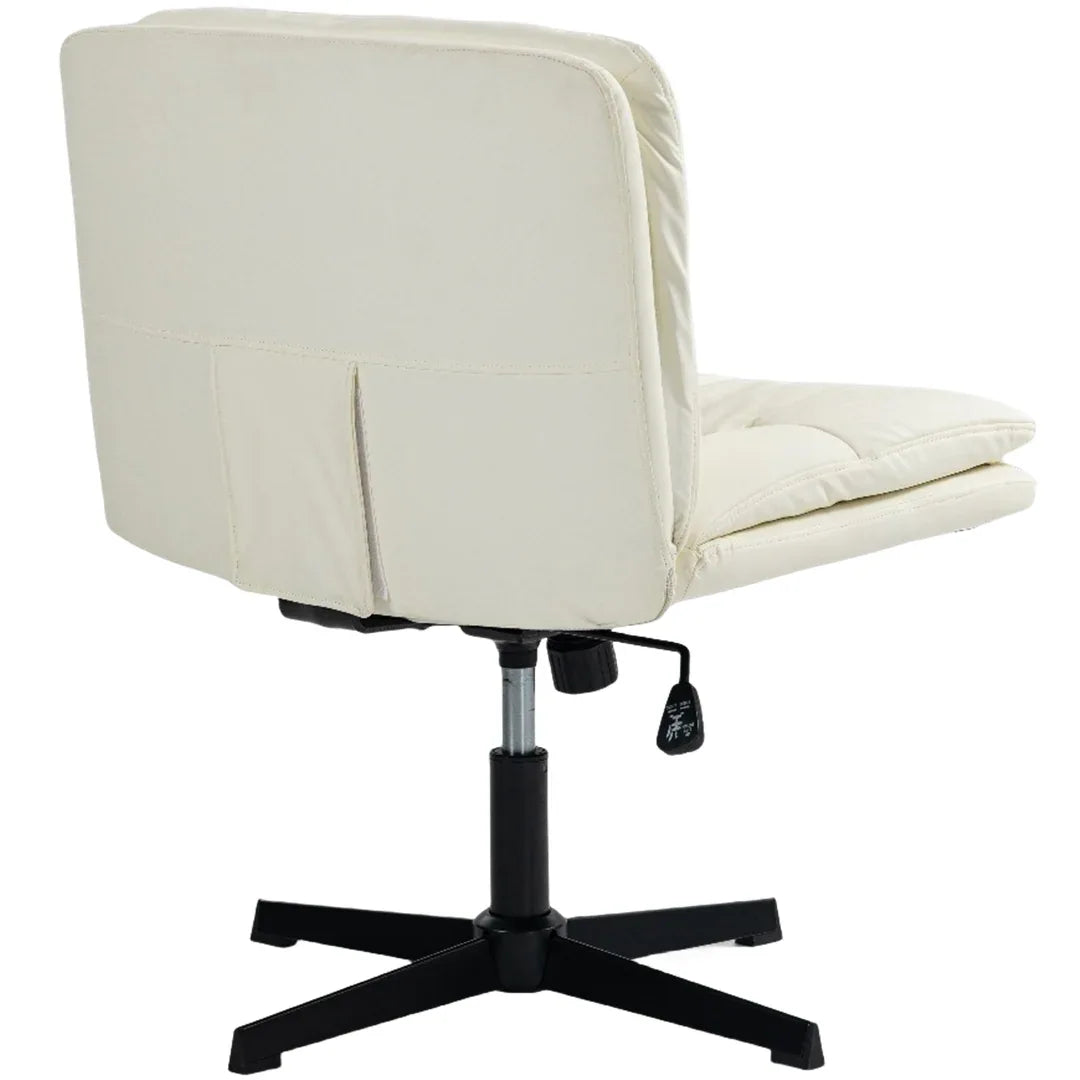 Faux Leather Home Office Chair -Beige - Mekamart Australia