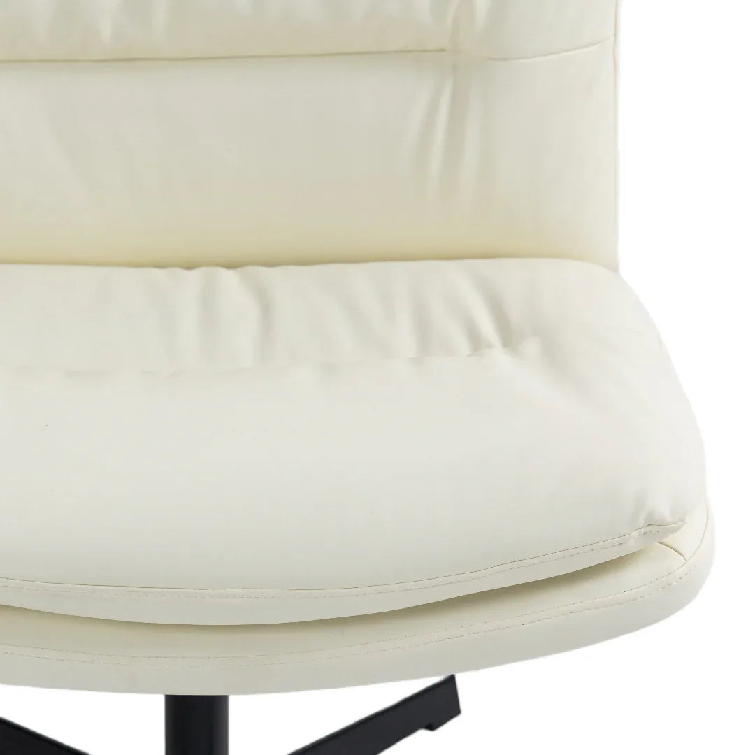 Faux Leather Home Office Chair -Beige - Mekamart Australia