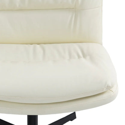 Faux Leather Home Office Chair -Beige - Mekamart Australia
