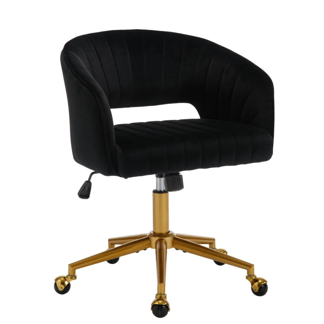 Velvet Home Office Chair- Black - Mekamart Australia