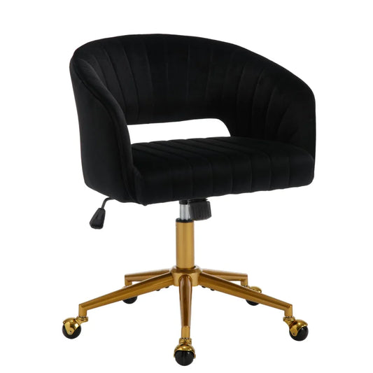 Velvet Home Office Chair- Black - Mekamart Australia