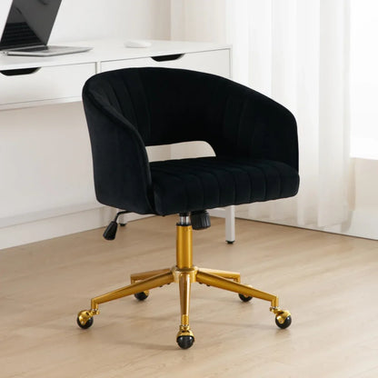 Velvet Home Office Chair- Black - Mekamart Australia