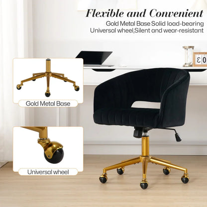 Velvet Home Office Chair- Black - Mekamart Australia