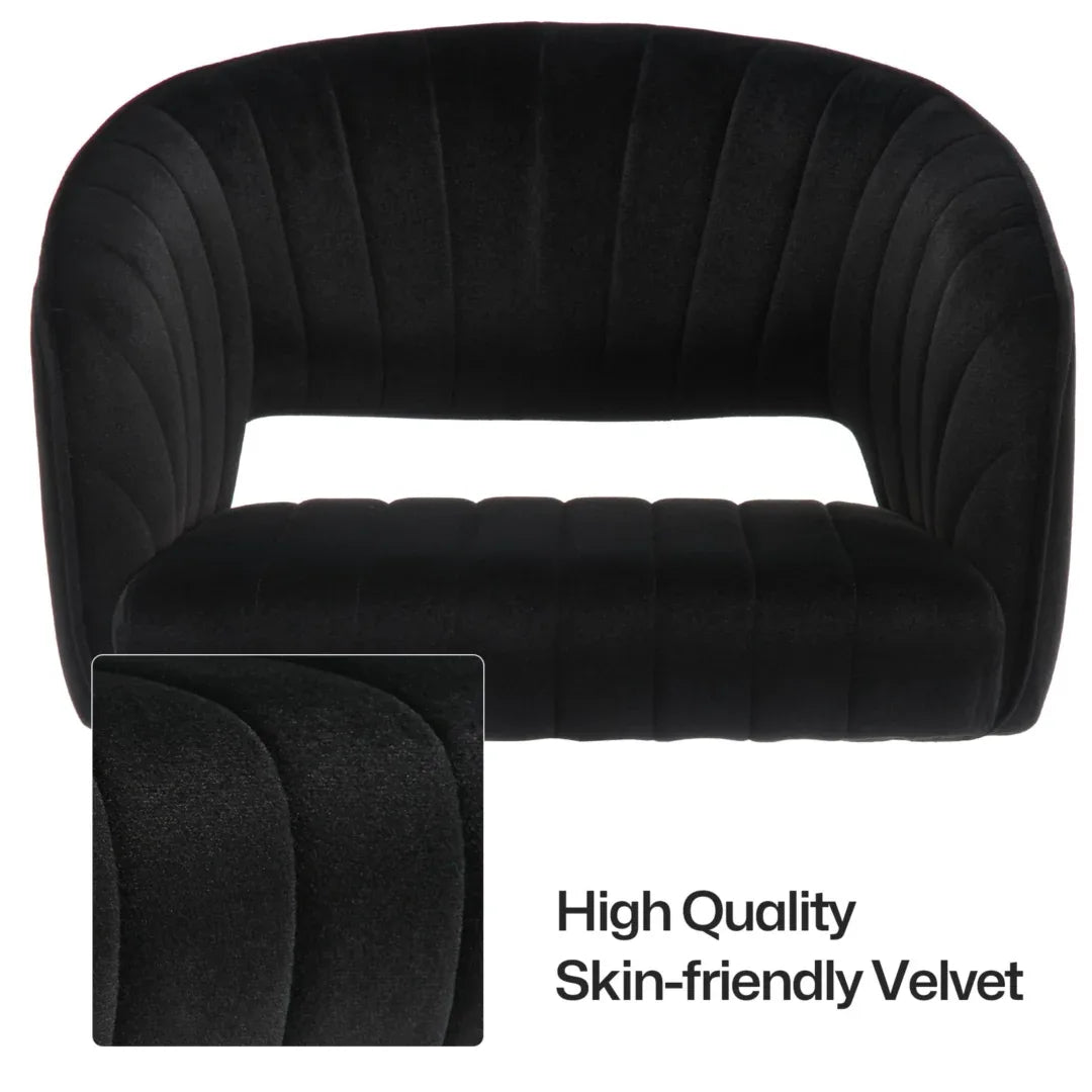 Velvet Home Office Chair- Black - Mekamart Australia