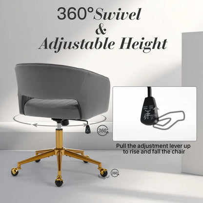 Velvet Home Office Chair- Grey - Mekamart Australia