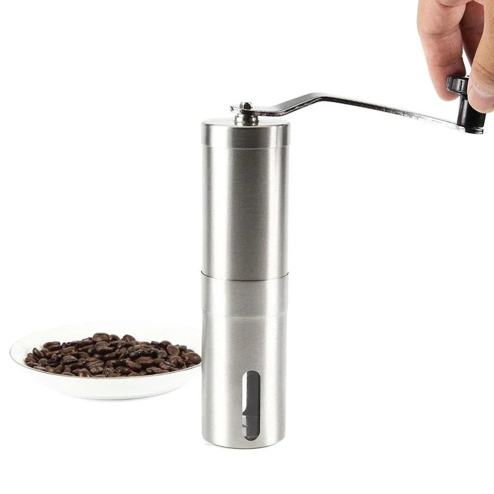 Coffee Bean Grinder - Stainless Steel Ceramic Burr Manual Hand Crank Nut Mill - Mekamart Australia