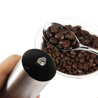 Coffee Bean Grinder - Stainless Steel Ceramic Burr Manual Hand Crank Nut Mill - Mekamart Australia