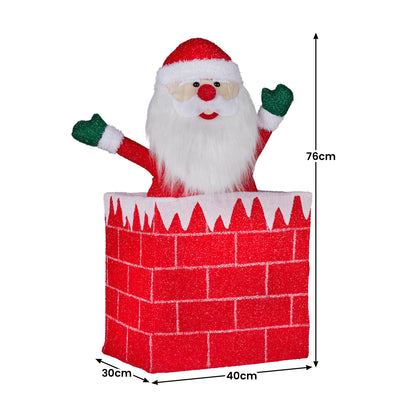 Christabelle 76cm Animated Santa In Chimney Christmas Tree Led Lights Ornament