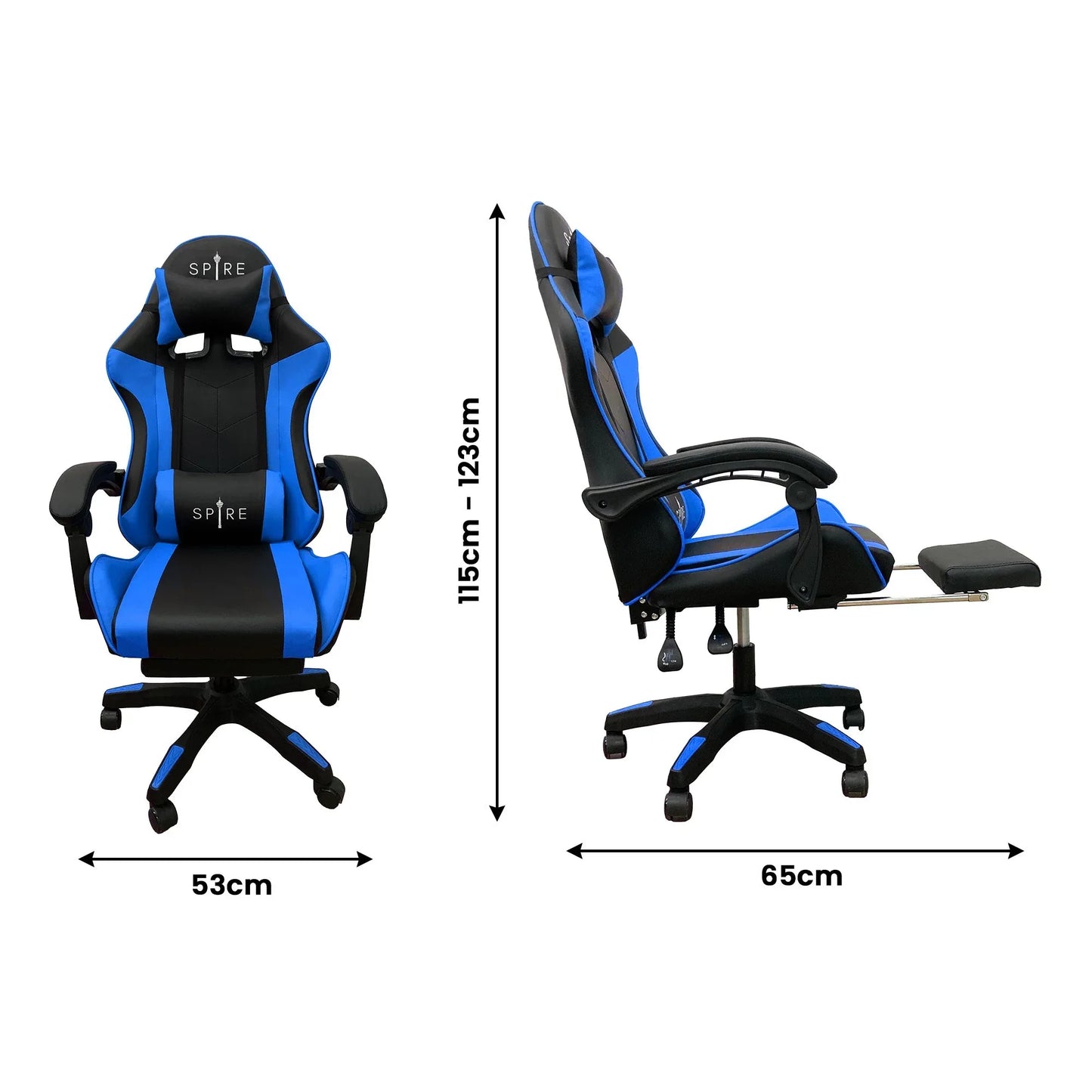 Intex Spire Zinc Blue And Black Adjustable Gaming/office Chair - Mekamart Australia