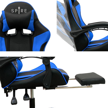 Intex Spire Zinc Blue And Black Adjustable Gaming/office Chair - Mekamart Australia