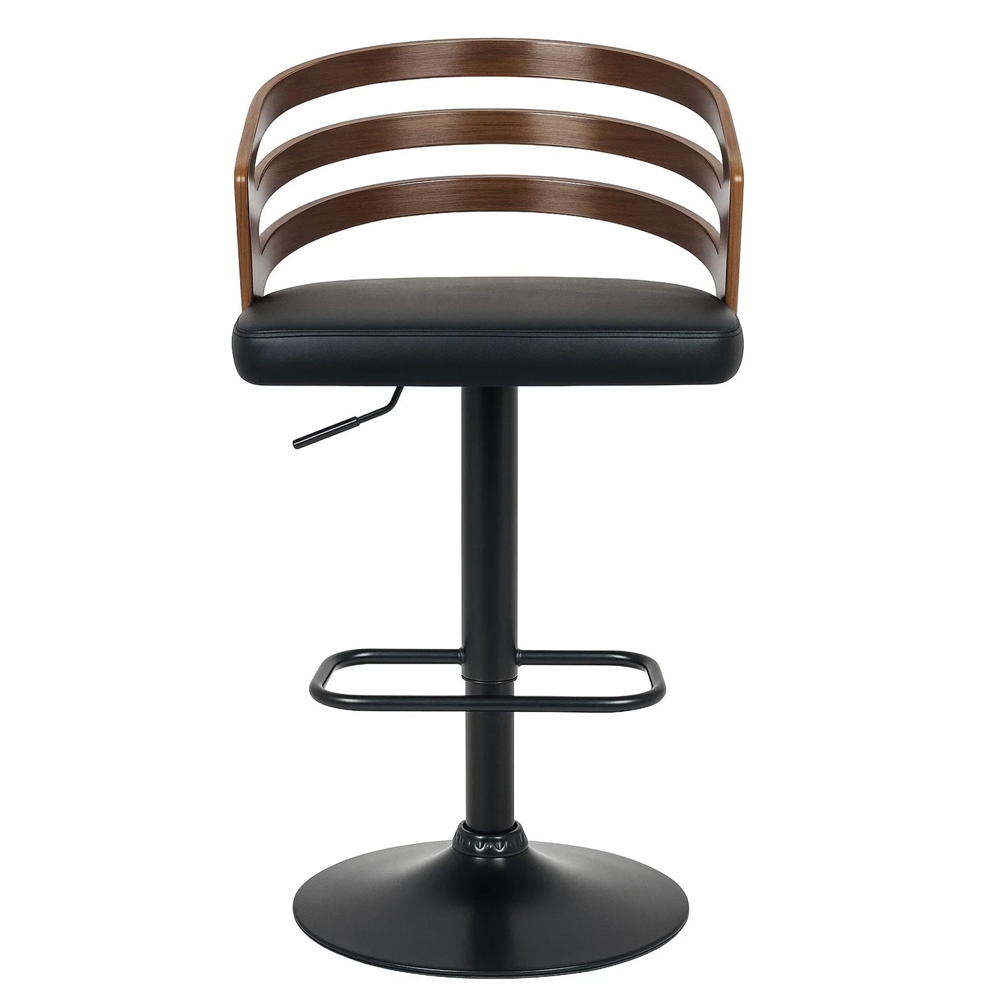 Sarantino Bentwood Walnut Barstool Leather Seat And Metal Base - Mekamart Australia